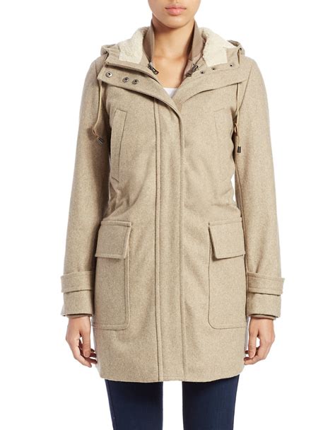 Lyst Cole Haan Two Piece Wool Blend Anorak Jacket In Natural