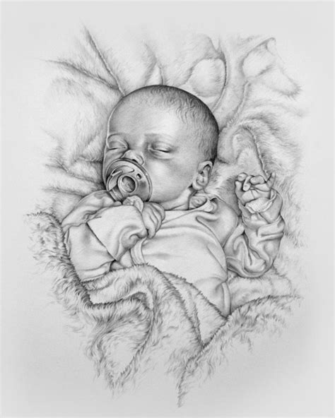 I draw what i know i'm capable of producing and when i move on to more complex subjects, it amazes me that i can achieve a remote likeness! Baby Sammie with one little pinky finger raised by Tom ...