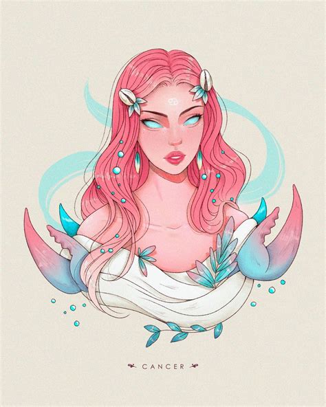 Cancer By Yokailia On Deviantart Zodiac Art Horoscope Art Girls