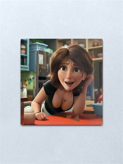 Aunt Cass Cleavage Boobs Meme Adult Cartoon Artwork Metal Print By