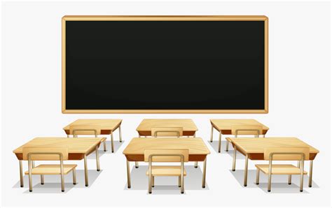 School Classroom With Blackboard And Desks Png Clipart Classroom