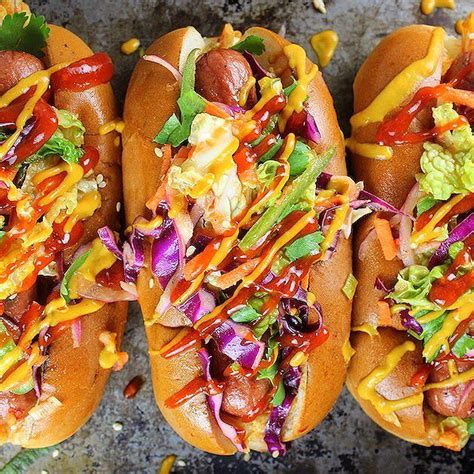 Korean Hot Dog With Veggie Slaw Recipe The Feedfeed