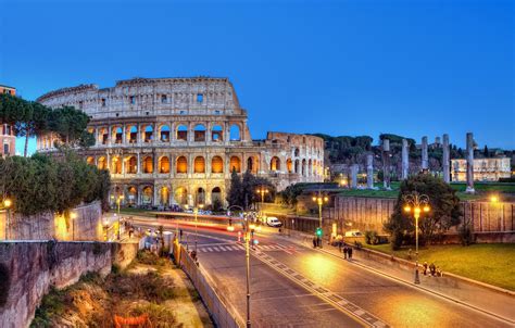 Rome Colosseo Rome Colosseo Blue Hour Italy Dawid Martynowski