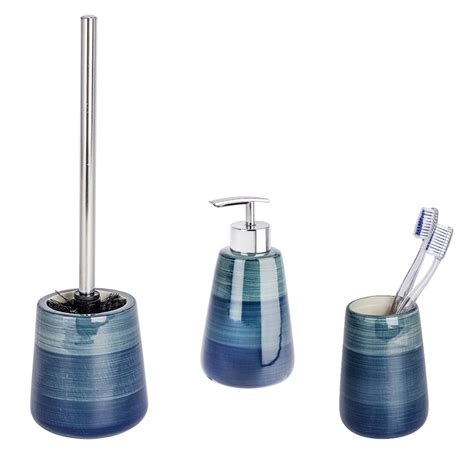 This is a very easy process. Wenko Pottery Petrol Blue Soap Dispenser Toilet Brush ...