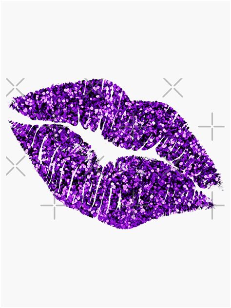 Glitter Lips Purple Sticker For Sale By Myheadisaprison Redbubble