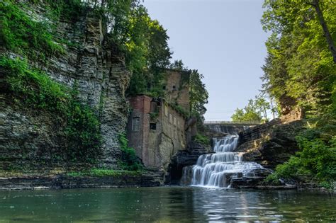 Waterfalls Near The Cliff Waterfall House Nature Water