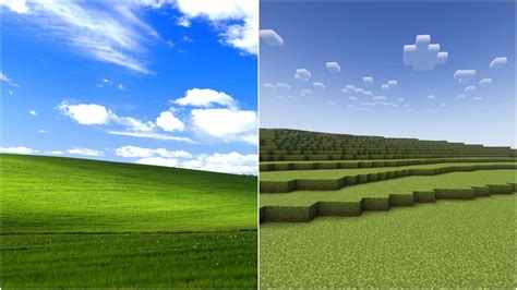 Redditor Recreates Iconic Windows Xp Bliss Wallpaper In Minecraft