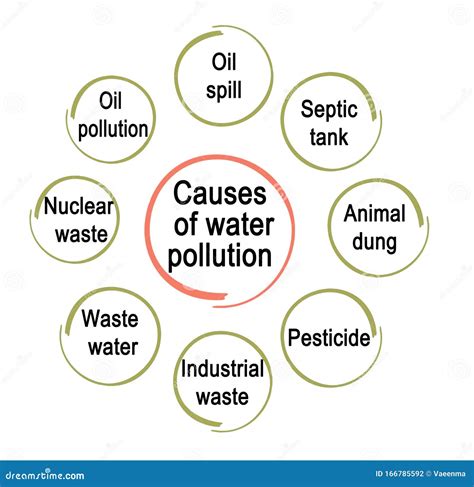 Causes Of Water Pollution Stock Illustration Illustration Of