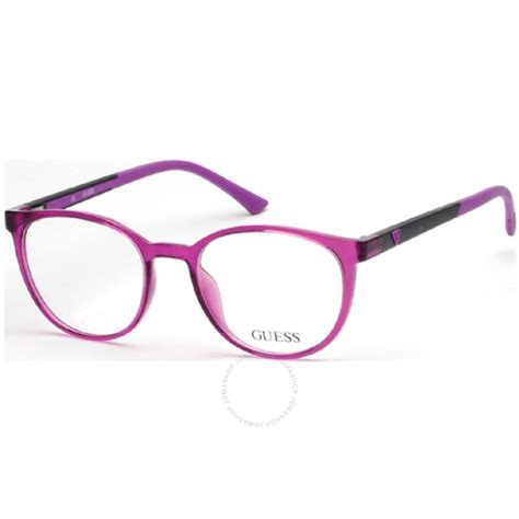 Guess Unisex Purple Round Eyeglass Frames Gu249508150 664689697243 Eyeglasses Jomashop