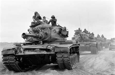 M60a1 Tanks From The 2nd Marine Division Move Across The Beach As Operation Northern Wedding 82