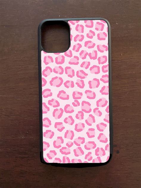 Cheetah Print Phone Case Grey Pink Etsy