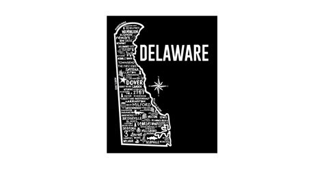 Delware Map Delaware T Shirt Teepublic