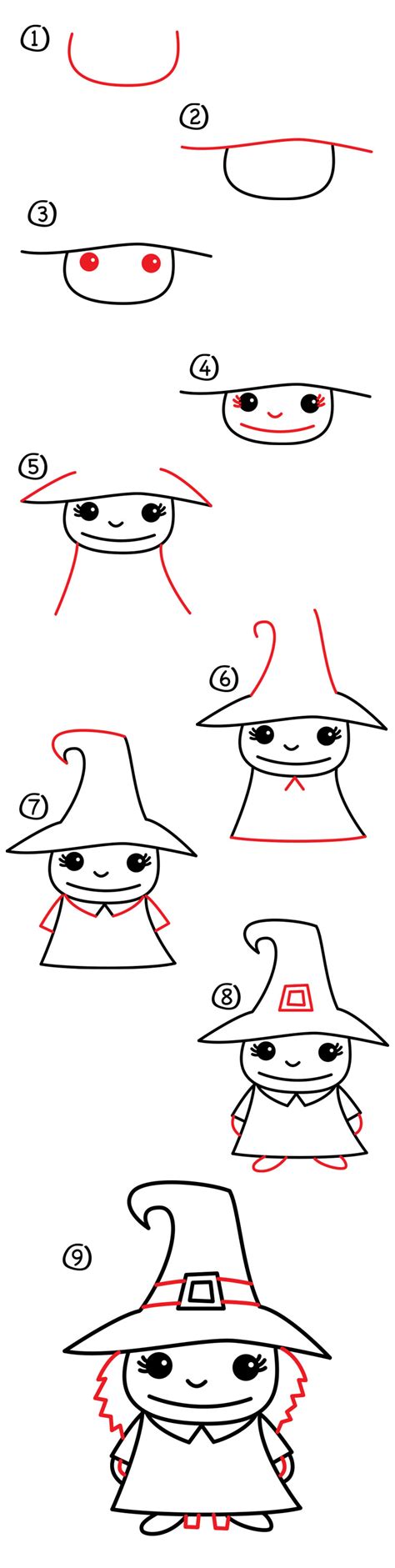 How To Draw A Cartoon Witch Art For Kids Hub