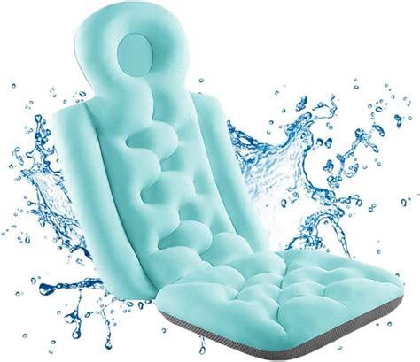 full body bath pillow non slip bathtub pillow with head neck shoulder and back support soft
