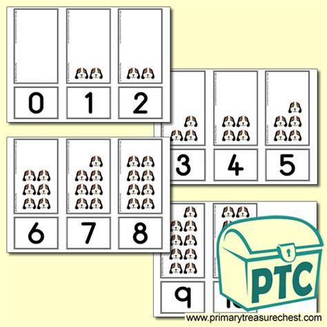 Maths Digit Dog Number Line 0 10 Matching Cards Maths Activity Eyfs