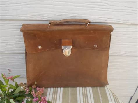 ANCIENNE SACOCHE CARTABLE Ecolier Sac En Cuir Daim Marron Clair EUR 47 00 PicClick FR