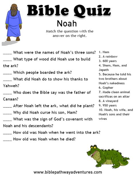 Multiple choice printable bible trivia questions. Pin on Kids - Noah