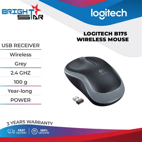 Logitech B175 Black Wireless Usb Optical Mouse 910 002635 Lazada