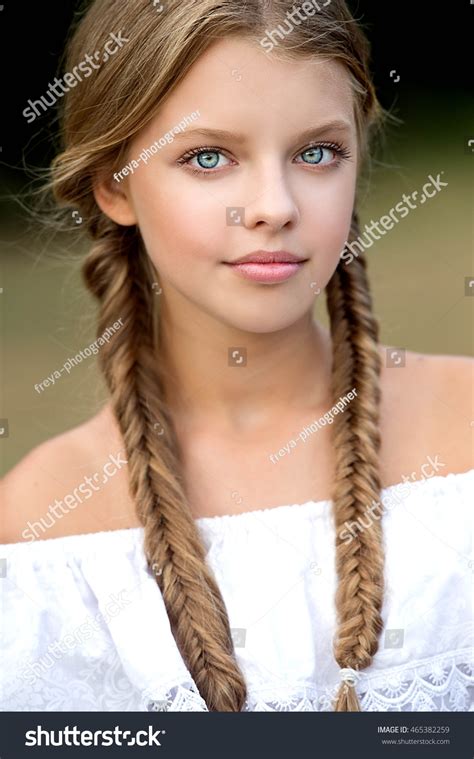Girl Braided Pigtails Portrait Braids Stock Photo 465382259 Shutterstock