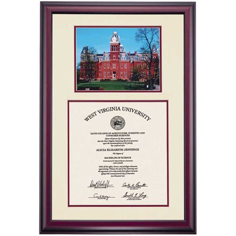 West Virginia Premier Woodburn Hall Photograph Diploma Frame