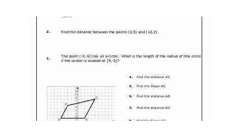 the distance formula worksheets answers