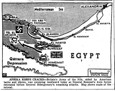 Map Of British Offensive From El Alamein Published November 5 1942