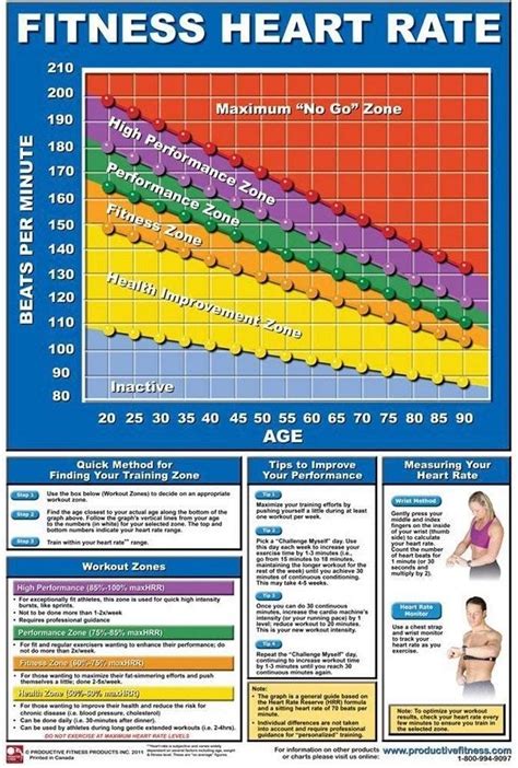 Productive Fitness Poster Series Heart Rate Chart Non