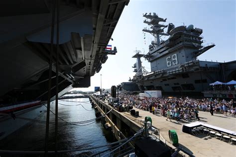 Dvids Images Guests Sit On The Pier Between Uss Dwight D