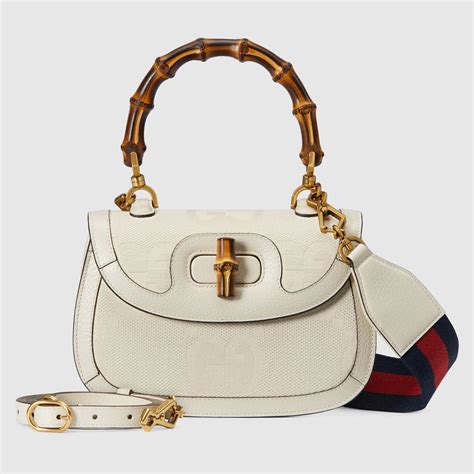 Gucci Bamboo 1947 Jumbo Gg Small Bag In Off White Canvas Gucci Us