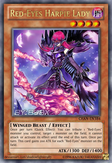Red Eyes Harpie Lady In 2021 Custom Yugioh Cards Yugioh Cards