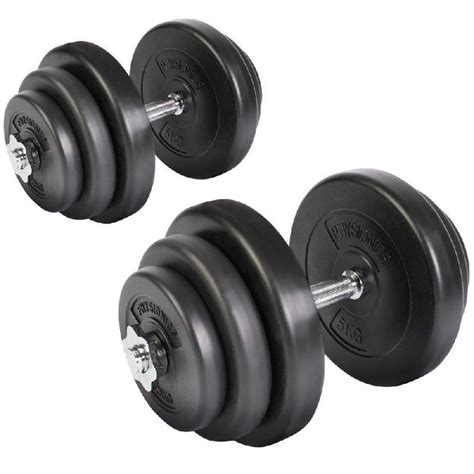 Lot De 2 HaltÈres Courts 2 X 20 Kg 40kg Avec Disques Set Musculation