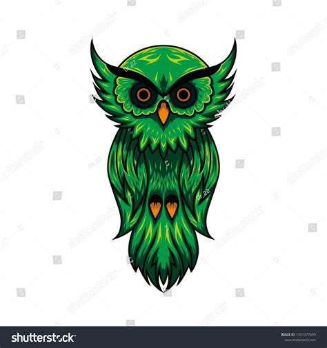 Green Owl Logo Vector Illustration Stock Vector Royalty Free