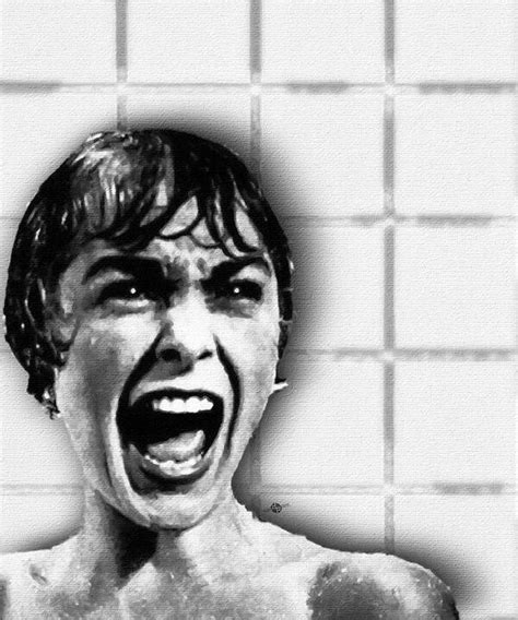 Psycho By Alfred Hitchcock With Janet Leigh Shower Scene V Black And White Poster By Tony