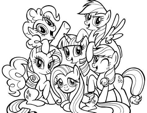 The free printable my little pony coloring pages online will. Ponies from Ponyville coloring pages, free printable ...