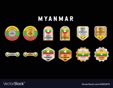 Made In Myanmar Label Stamp Badge Or Logo Vector Image