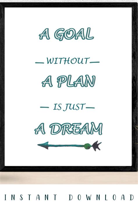 A Goal Without A Plan Is Just A Dream Printable Motivational Etsy