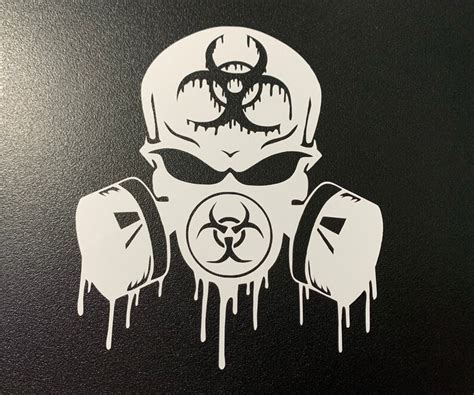 Dripping Biohazard Skull Respirator Vinyl Decal Sticker Etsy