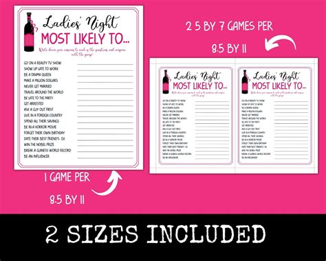 Ladies Night Most Likely To Fun Party Games Girl Night Out Ladies Night Girls Night In Fun
