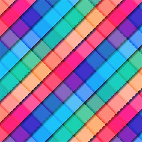 Abstract 3d Striped Geometric Square Pattern Vibrant Color Background