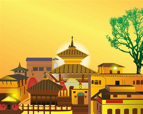 Illustration Of Pashupati Temple On Behance