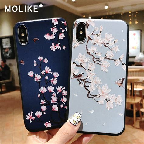 Molike Flower Case For Iphone Xs Max Case Cute Silicone Floral Soft Tpu