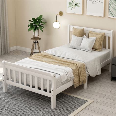 Platform Bed Frame Twin Size Bed Frame Wood Bed Frame With Headboard