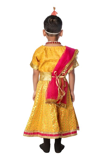 Radha Rani Fancy Dress Costume Yellow Sanskriti Fancy Dresses