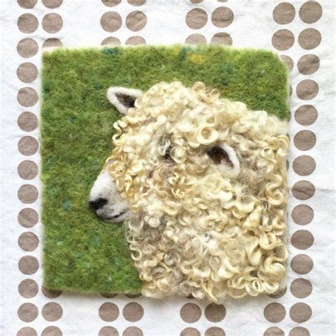 Lincoln Longwool Sheep Needle Felted Wool Painting Wall Etsy Needle