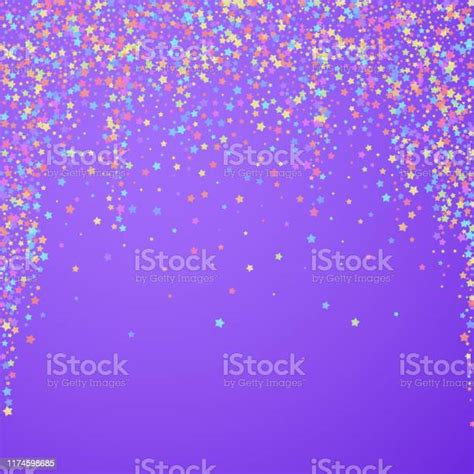 Festive Confetti Celebration Stars Colorful Star Stock Illustration