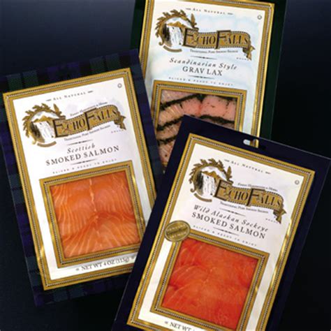 The salmon in the picture below was brined in liquid, flavored with herbs and chum salmon have much less oil, and are a bit drier in texture. Mark Oliver Inc. Packages the Echo Falls Brand as a Classic