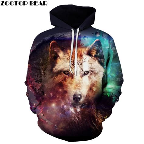 Galaxy Wolf 3d Hoodies Men Sweatshirts Unisex Hoodie Brand Hooded