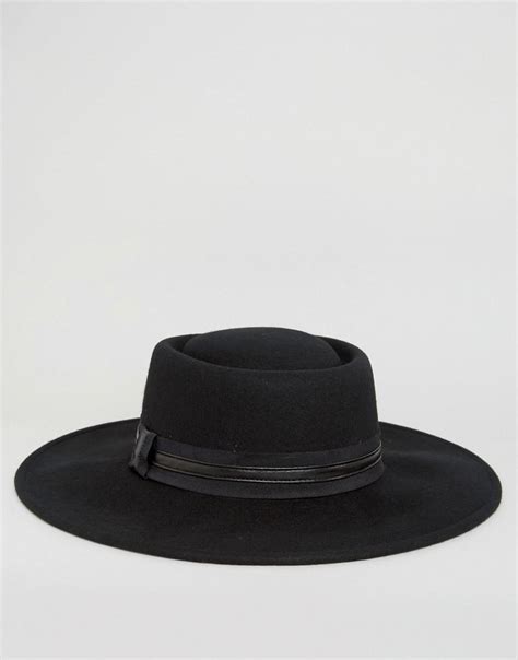 Asos Extra Wide Brim Fedora Hat With Band In Black For Men Lyst Uk