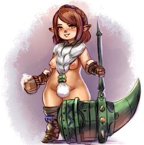 Rule 34 Arslood Bad Censor Censored Covering Covering Crotch Drink Dwarf Female Final Fantasy