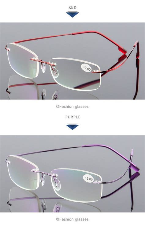 aoubou brand unisex stainless steel memory frameless reading glasses coating lens super elastic